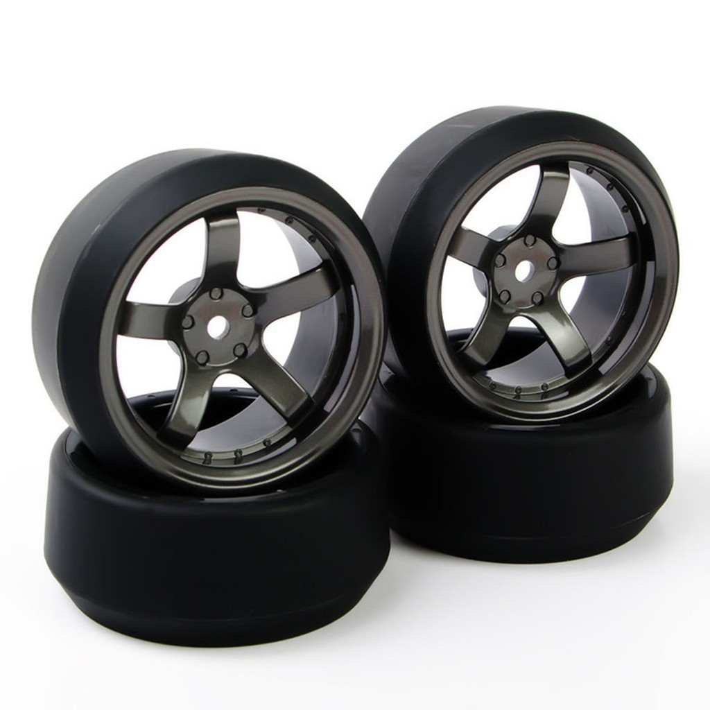 pack of 4 Pcs 1:10 On-road Drift Car Rc Rubber Tires Tyre for HSP HPI 