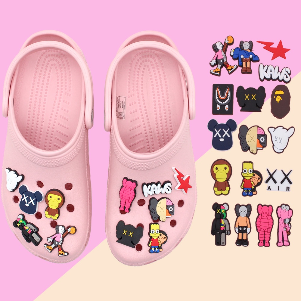 New Fashion Jibbitz DIY trendy kaws bear Crocs shoe charms Cartoon logo ...
