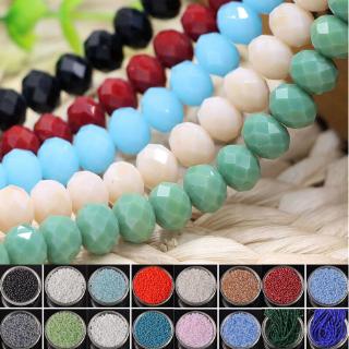 68Pcs 145Pcs Wholesale 2/3/4/6/8mm Rondelle Faceted Crystal Glass Loose Spacer Beads Jewelry DIY making #0