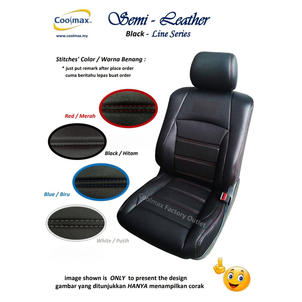Coolmax Semi Leather Perodua Myvi Lagi Best 1 5 Car Seat Cover Full Set Sarung Kusyen Kereta Yg Penuh Lengkap Shopee Singapore