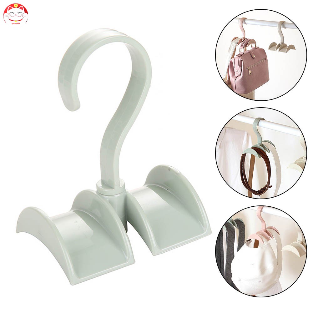 Clothes Hook Closet Organizer Rod Hanger Handbag Storage Rotatable ...