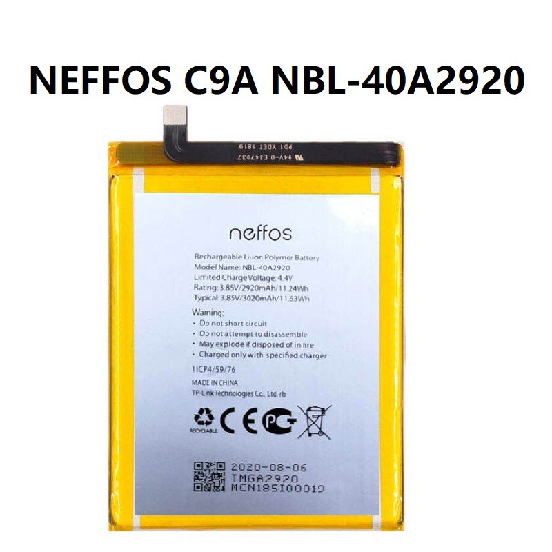 Neffos C9a Tp706a Tp706c Nbl 40a2920 Batery 2920mah Battery Bateri Shopee Singapore