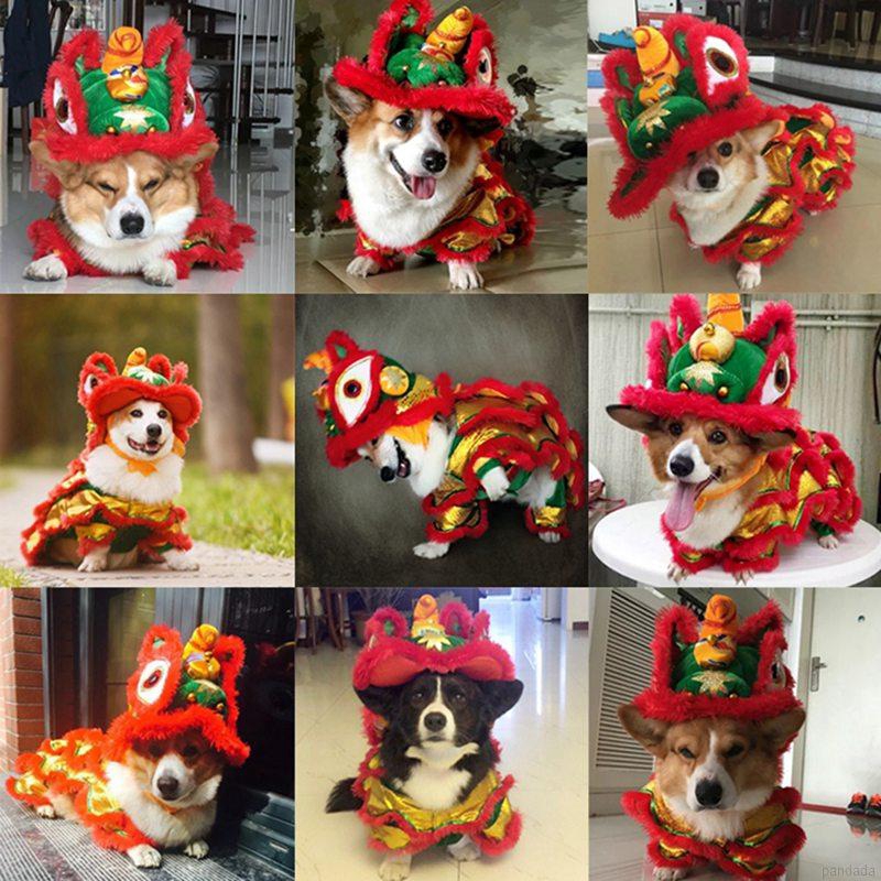 Pet Clothes Chinese New Year Lion Dance Costume Dog Clothes Adorable