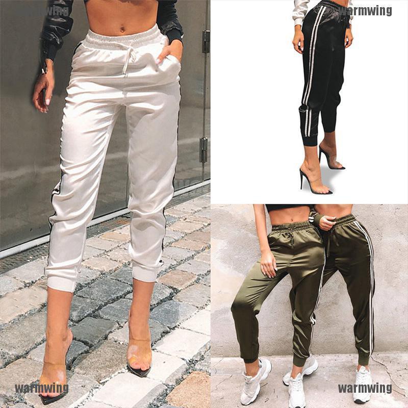 womens satin jogger pants