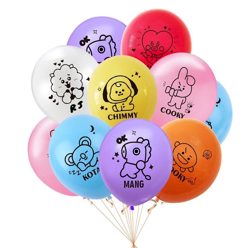 Bts Kpop Balloon Bt21 Latex Balloon Birthday Party Decoration | Shopee ...