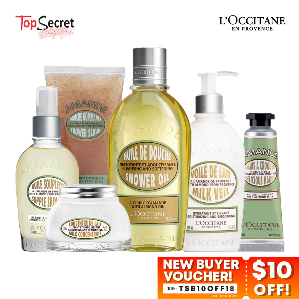 [100 Authentic] L'OCCITANE Almond Shower Oil / Scrub / Milk Concentrate / Skin Oil / Hand