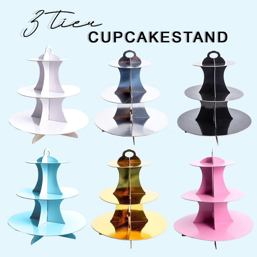 Malaysia] 3 tier cupcake stand round shape / disposable cupcake