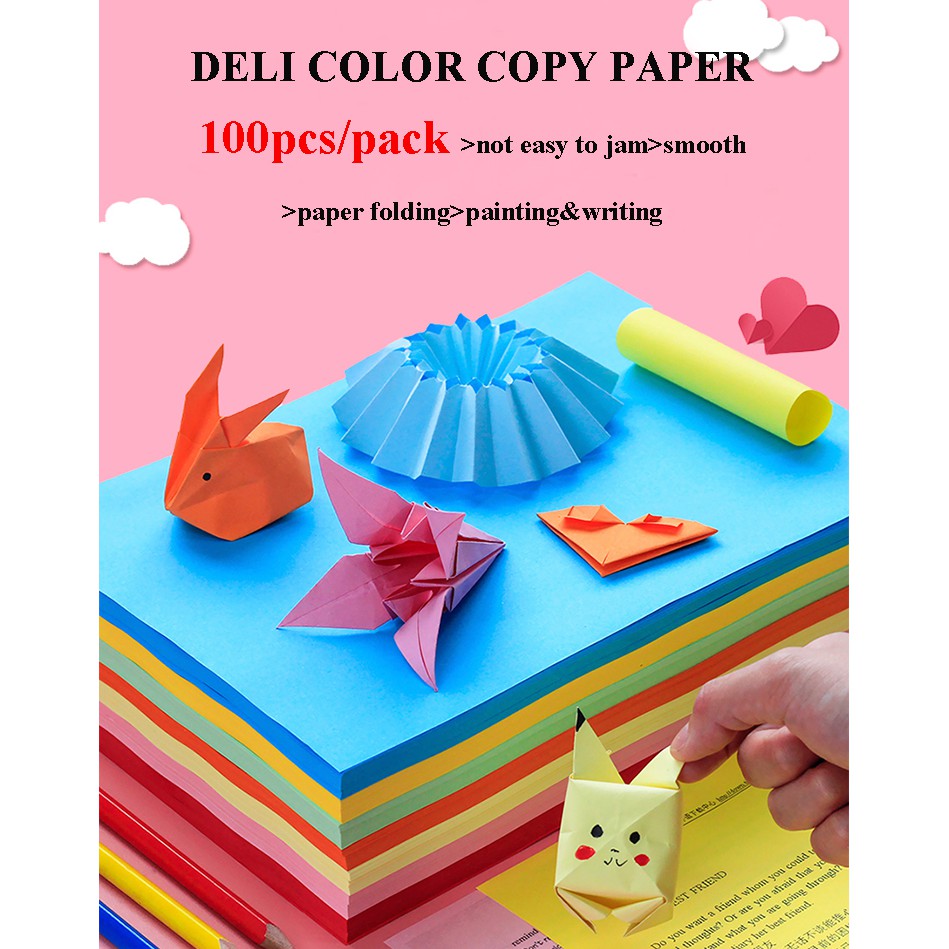 A4 Colorful Papers/100pcs/pack/70mg/10 colors/Copy Paper/Folding Paper