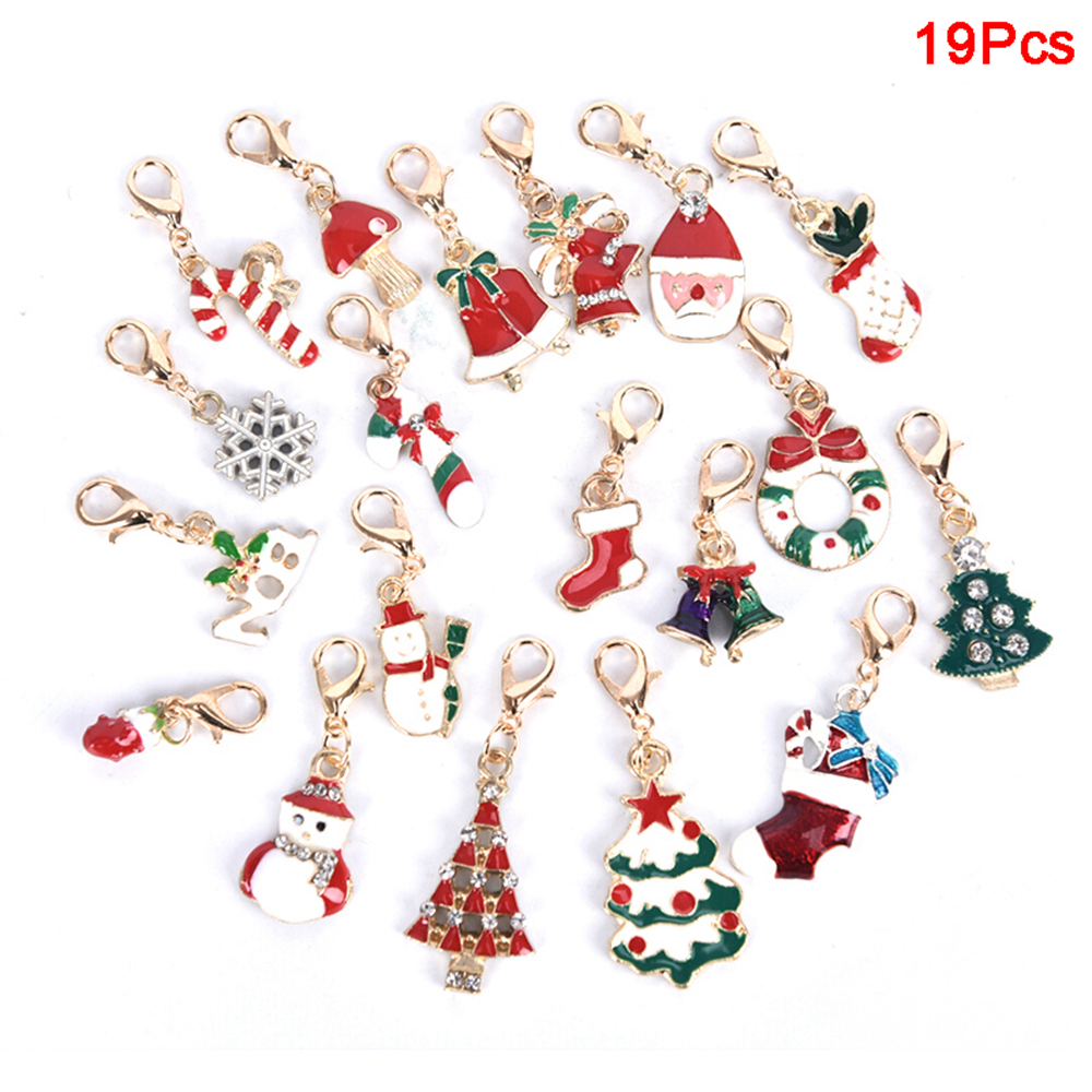 Trendy Christmas Tree Pendant Lobster Clasp Key Ring Chain Hanging Ornament