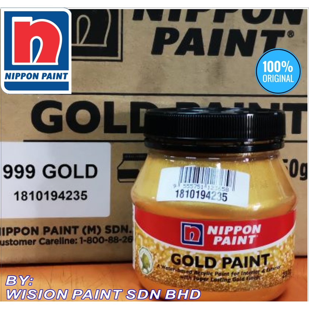 250gm Gold Paint Nippon Paint Promosi Gong Xi Fa Cai Price A Water Based Paint For Exterior Interior Promosi Shopee Singapore