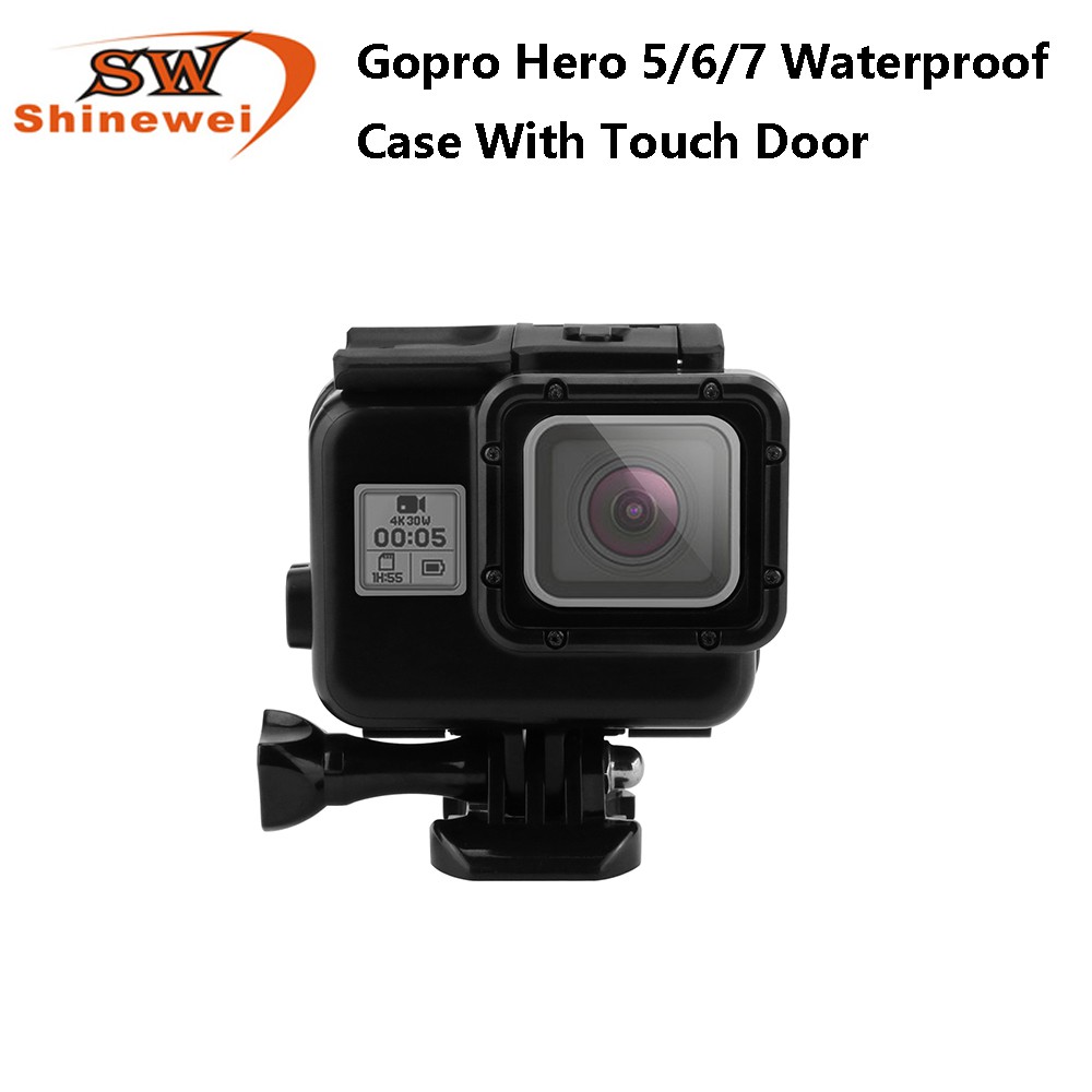 Gopro Hero 5 6 7 Waterproof Case With Touch Door Black Max 30