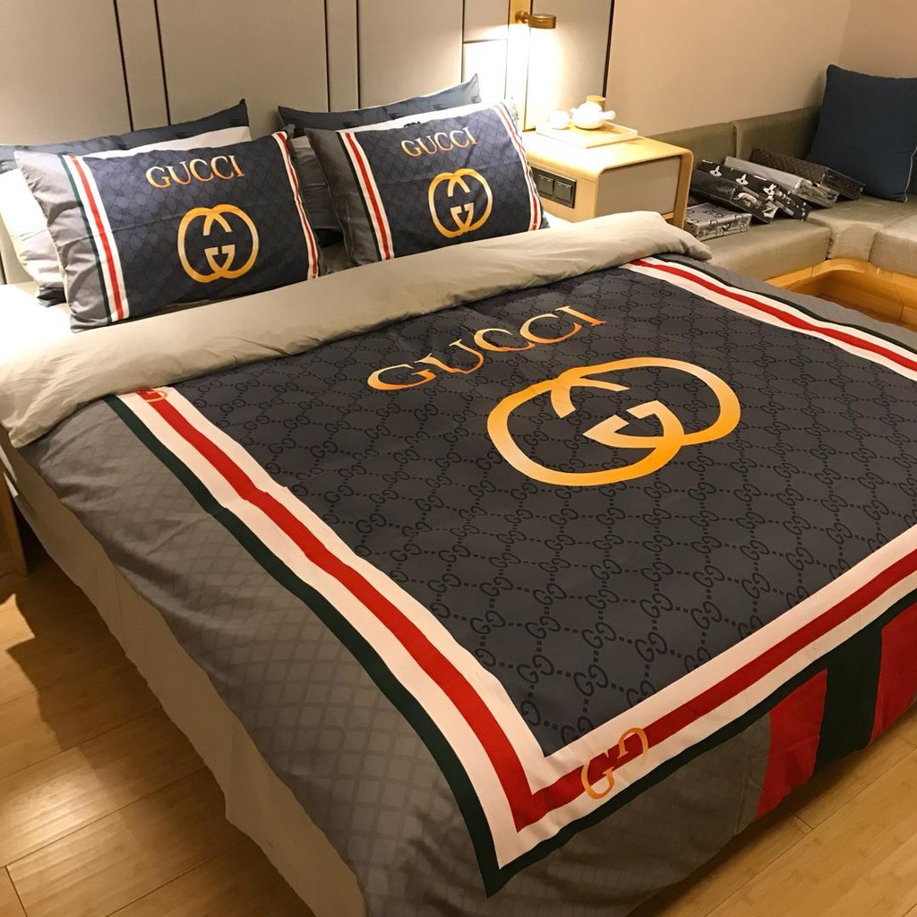 European And American Big Brand Gucci Bedsheet Sets 001 Shopee