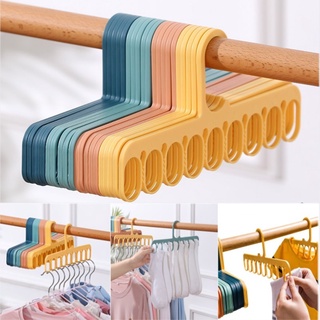 Nine Hole Non-Slip Clothes Hangers / Wardrobe Belt & Tie & Scarf Organizer / Durable Drying Rack Sock Clip / Laundry Clothes Drying Hangers / Closet Organizer Accessories