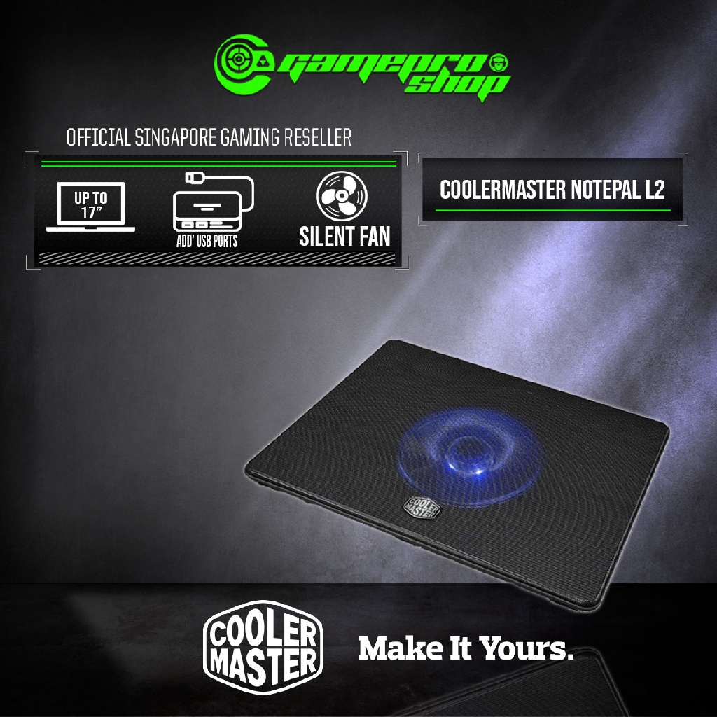 COOLER MASTER NOTEPAL L2 with 160mm FAN NOTEBOOK COOLER | Shopee Singapore