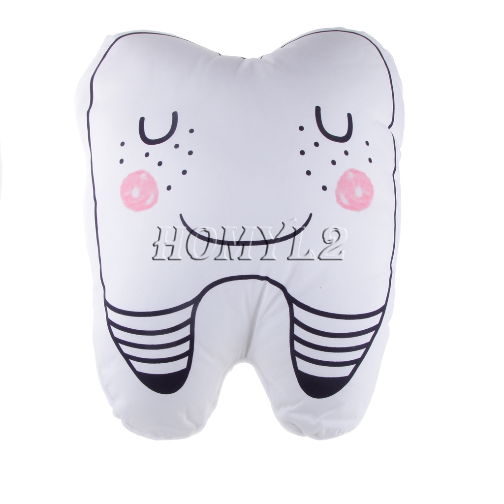 Adorable Stuffed Soft Plush Tooth Shaped Back Pillow Cushion Kid