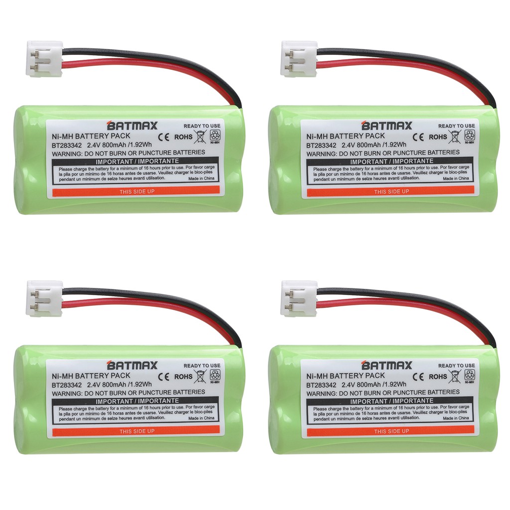 4pcs 2.4V 800mAh NIMH Cordless Home Phone Battery Pack for VTech