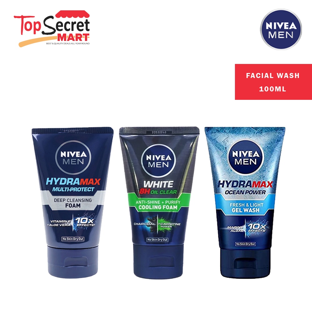 Nivea Men Face Wash Gel Wash Facial Foam Facial Cleanser 100ml