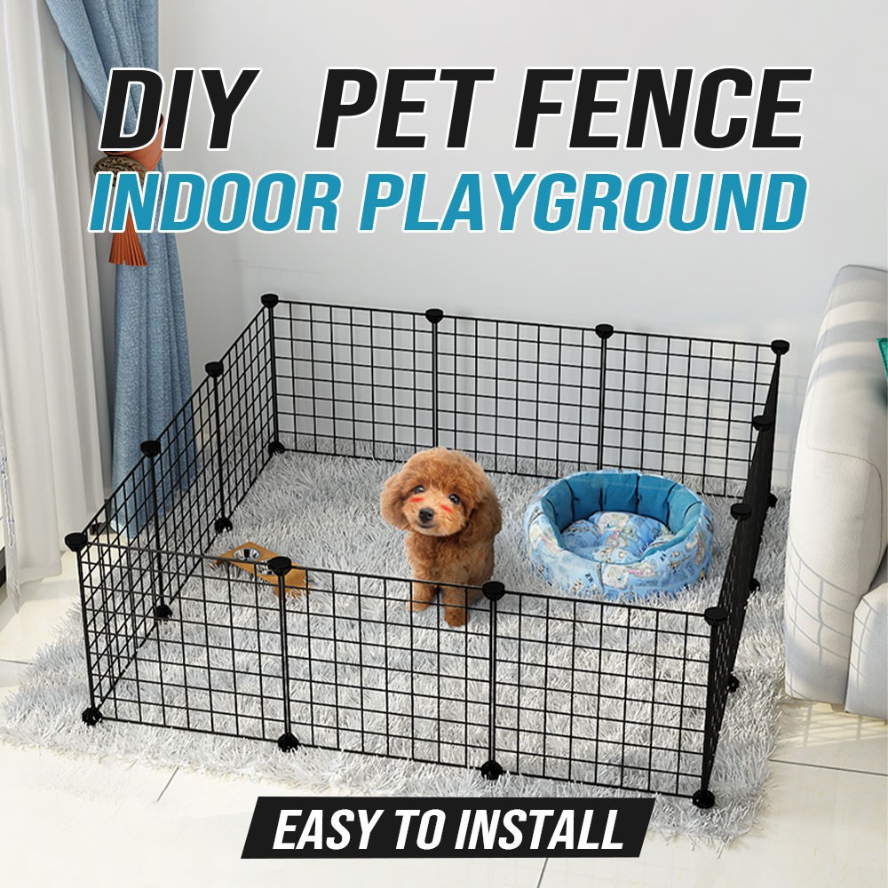 2020lowest Modular Pet Fence Diy Pet Fence Dog Cage Cat House Playground Small Dog Indoor Household Isolation Fence Rabbit Cat Villa Dog Fence Pet Fence Dog House Pet Cage Shopee Singapore