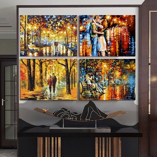 Paint by Numbers DIY Oil Painting Street view pedestrian Canvas Print Wall Art Home Decoration No frame 