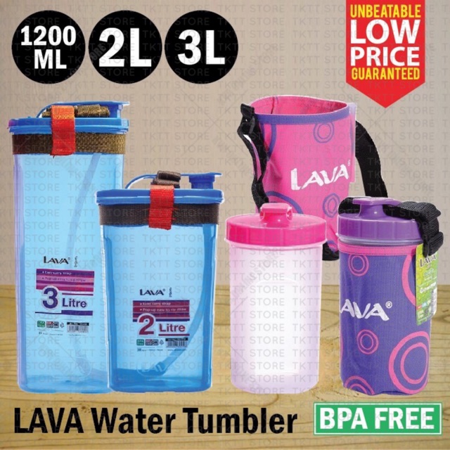 Shop Malaysia Tktt 1 2l 2l 3l Lava Bpa Free Water Tumbler Bottle Straw Strip Bag Mineral Carrier Tupperware Bekas Air Plastik Shopee Singapore