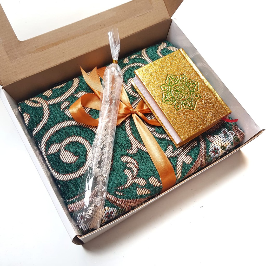 Bs9tkq Souvenir Sajadah Premium S9 Tasbih Kristal Al Quran Pocket Box Jinjing Kado Aqiqah Tasyakuran Shopee Singapore