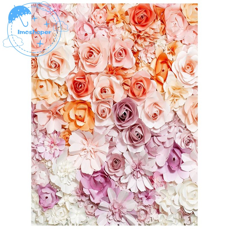 5x7ft Photography Backdrop Paper Flower Wall Gorgeous Wedding