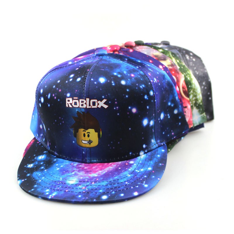 Two Element Cartoon Roblox Hat Game Starry Sky Flat Baseball Cap - roblox galaxy beanie hair