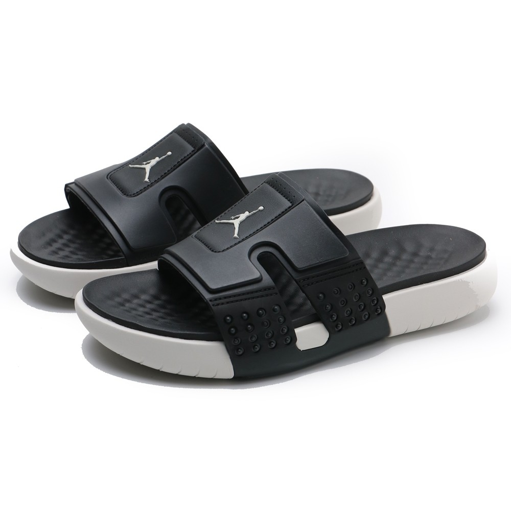 jordan slippers black and white