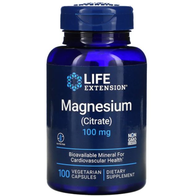 Life Extension, Magnesium (Citrate), 100 mg, 100 Vegetarian Capsules ...