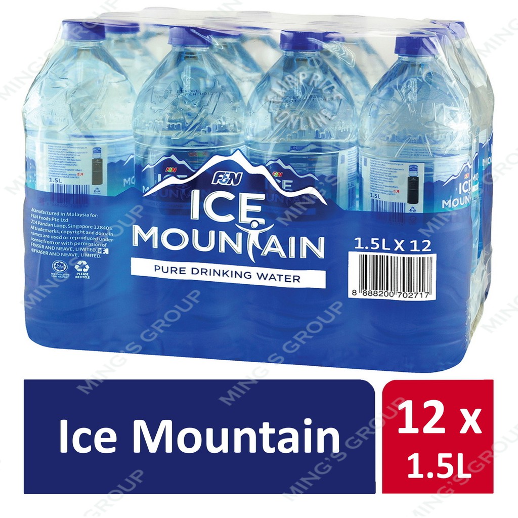 F&N Ice Mountain (PURE DRINKING WATER) 🥛 [12 x 1.5L] | Shopee Singapore