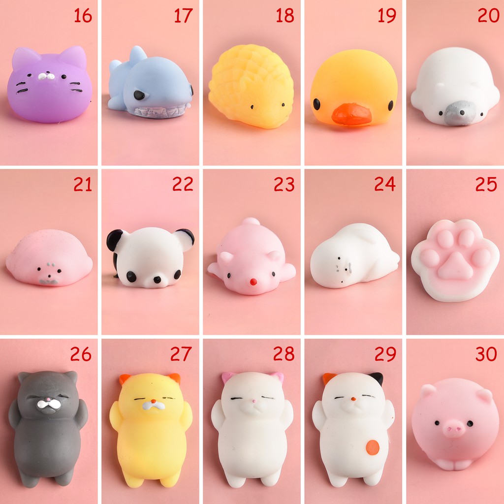 3pcs Kuuqa Cute Cartoon Animal Squishy Mochi Soft Toys For Kids
