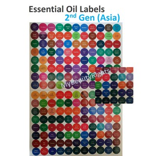 Essential Oils Bottle Cap Labels Set- 176 stickers 5ml 15ml #0