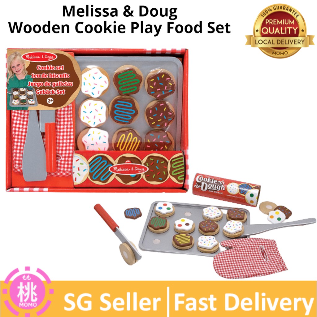 Melissa & Doug Cookie Play Food Set Slice and Bake Wooden Cookie Play