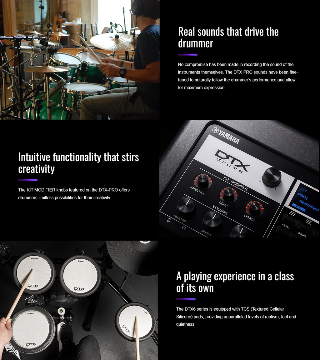 Yamaha DTX6KX Electronic Drum Set Drum Stool & Foot Pedal) that Reproduces Real