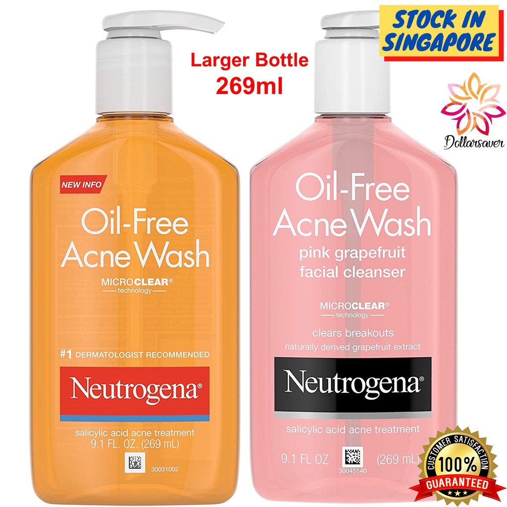 Neutrogena Oil Free Acne Wash Facial Cleanser, Original / Pink