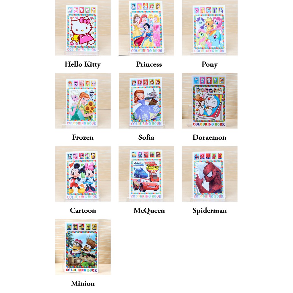 🎉🎊📒 Kids Cartoon Color Book Coloring Hello Kitty Pony Princess Frozen McQueen Spiderman Children Day 🎉 – >>> top1shop >>> shopee.sg