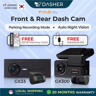 【INSTOCK】FineVu GX33/ GX300 Car Dash Cam Recorder Car Cameras Front & Rear Cam - ENGLISH SET