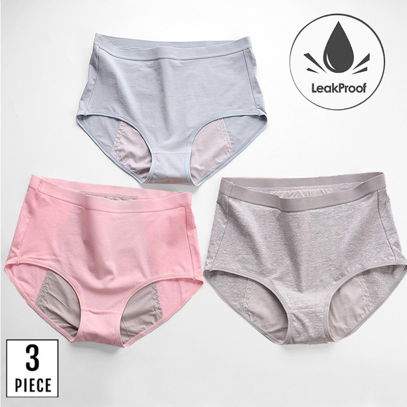 3 Pcspack Plus Size Period Panties Leak Proof Menstrual Underwear Women Cotton Physilogical 2919