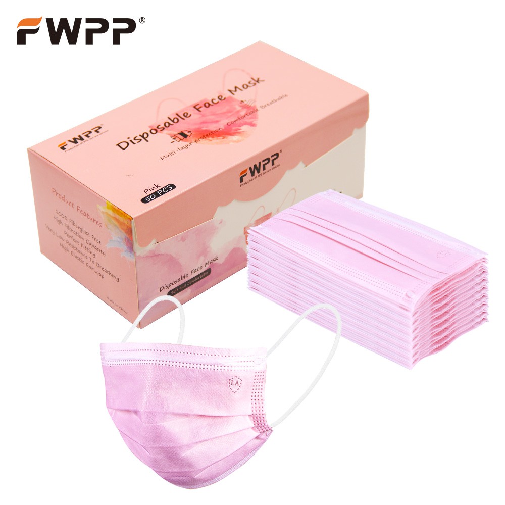 pink disposable face mask