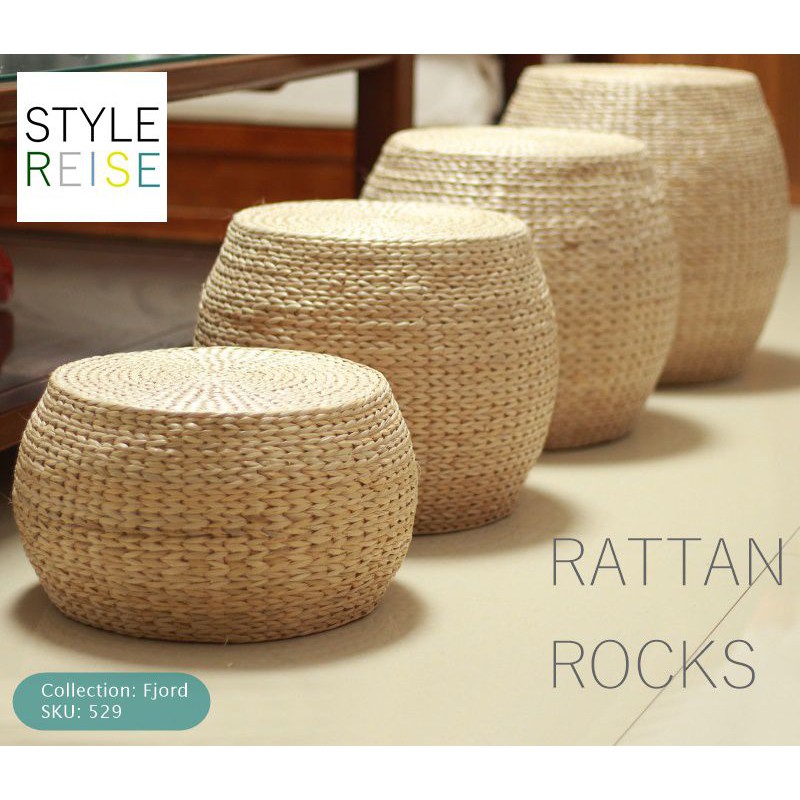 Rattan Stool Multipurpose Coffee Table Side Table Ottoman Shopee Singapore