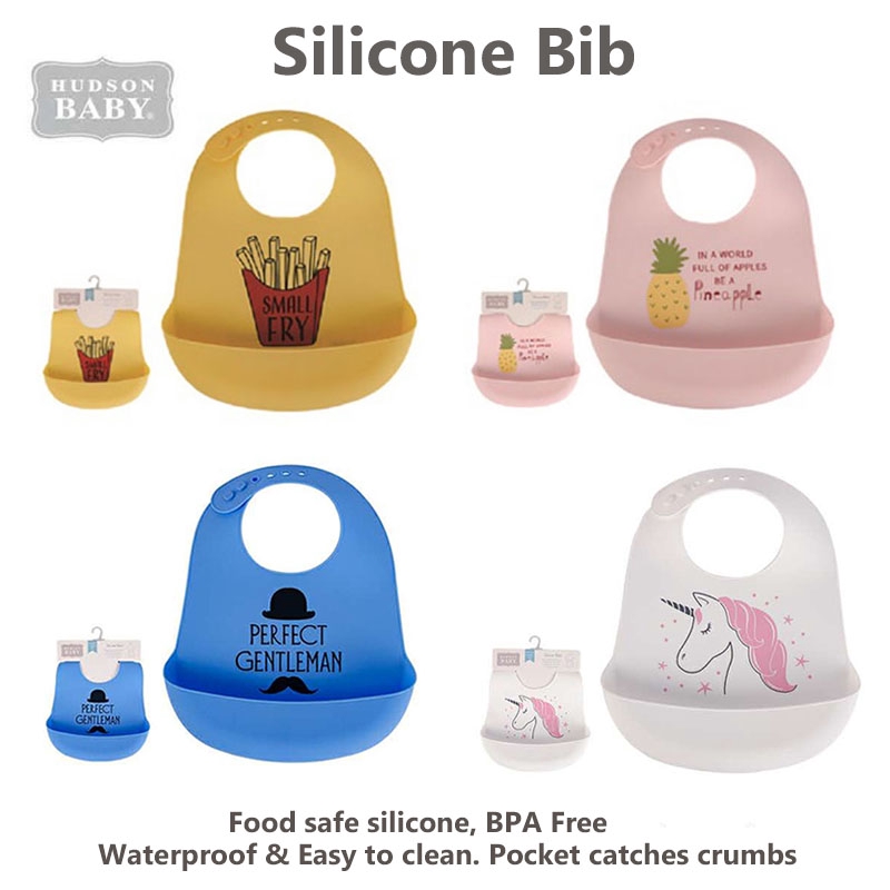 hudson baby silicone bibs