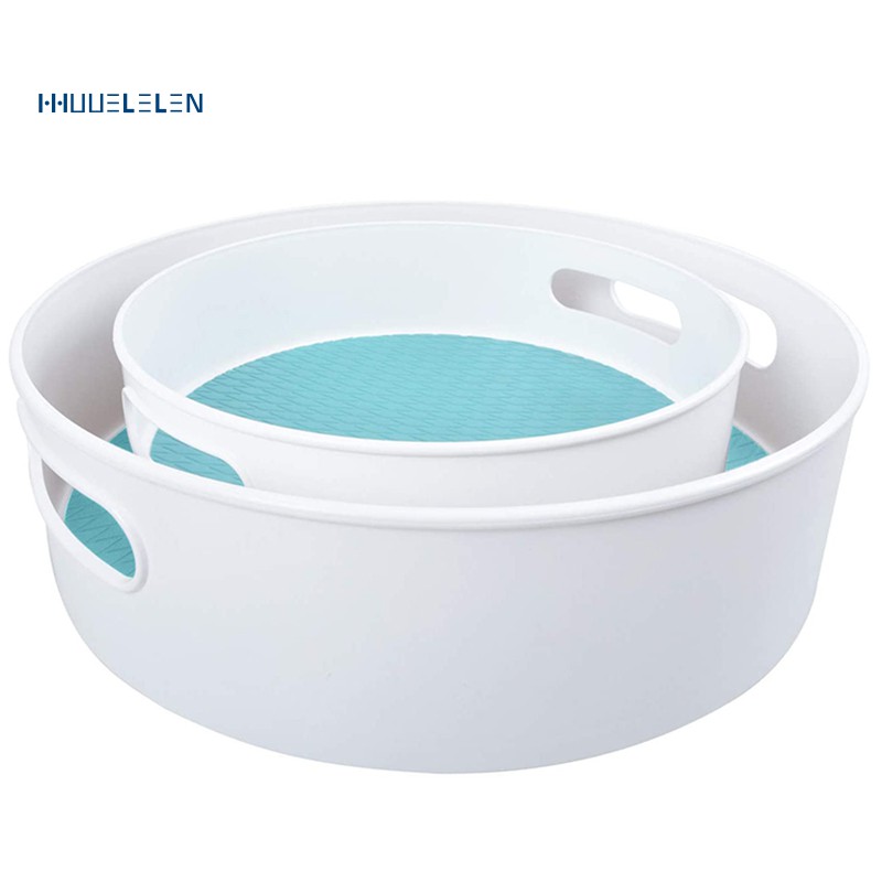 2 Pack Abs Lazy Susan Turntable Non Skid Kitchen Cabinet Organizers Spice Rack For Fridge Countertop Shopee Singapore