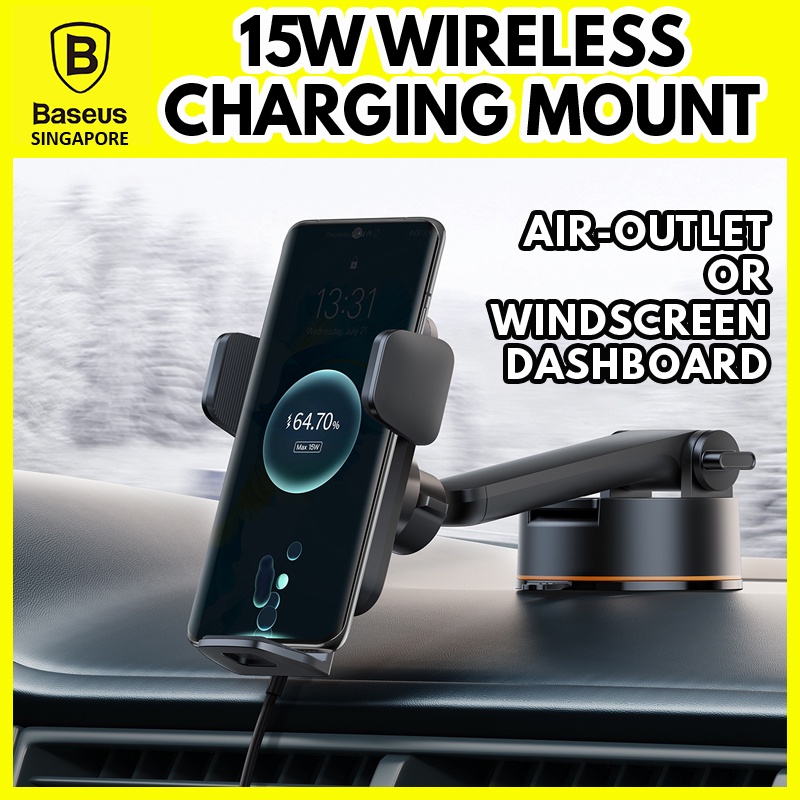 Baseus 15Watt Wisdom Auto Alignment Car Mount Wireless Charger car