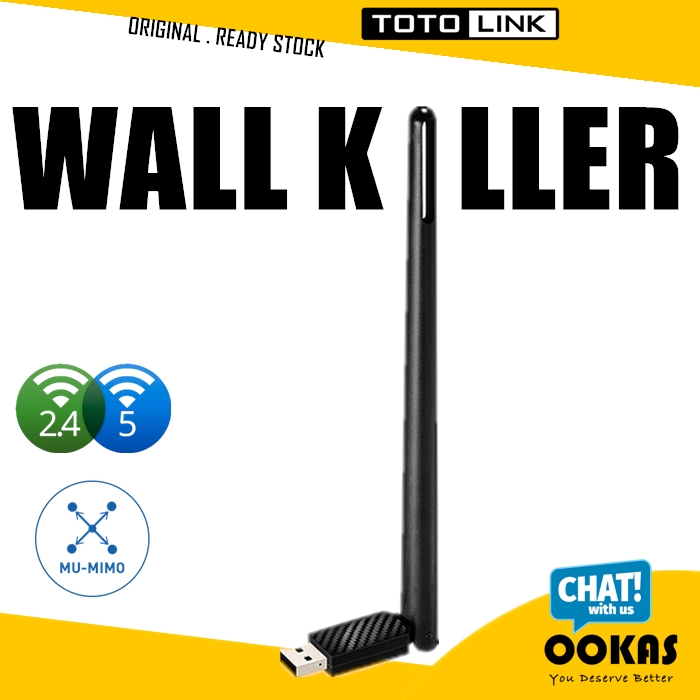 Totolink A650ua High Power Dual Band 5ghz 2 4ghz Mu Mimo Ac650 5dbi Wireless Usb Wifi Adapter Shopee Singapore