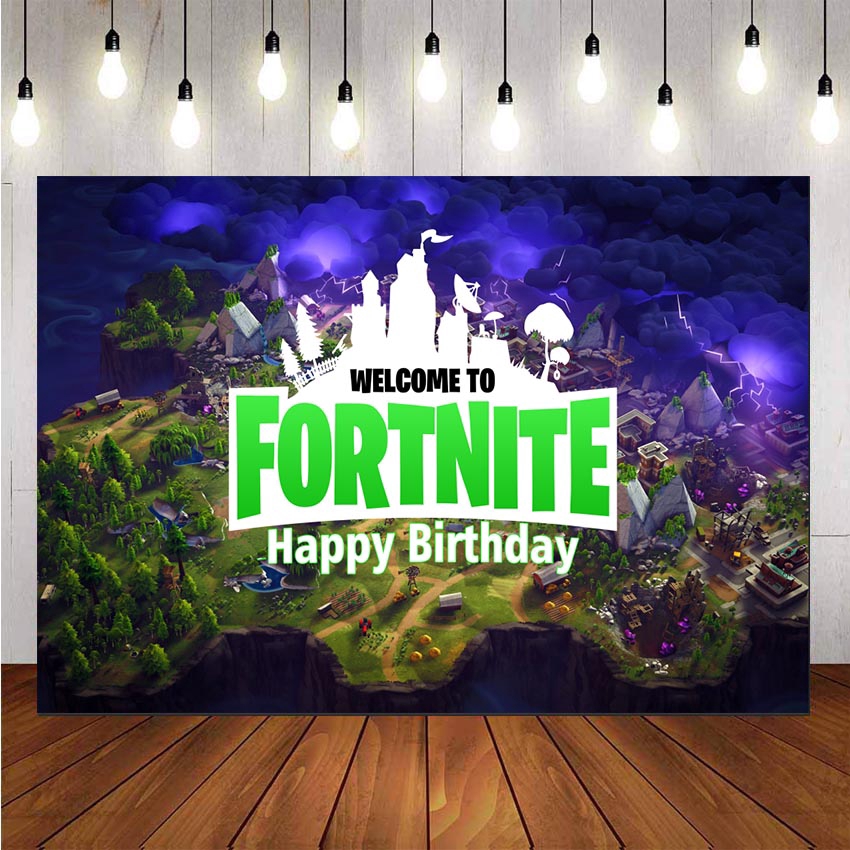 FORTNITE Backdrop For Children Birthday Backdrops Cool Games Birthday