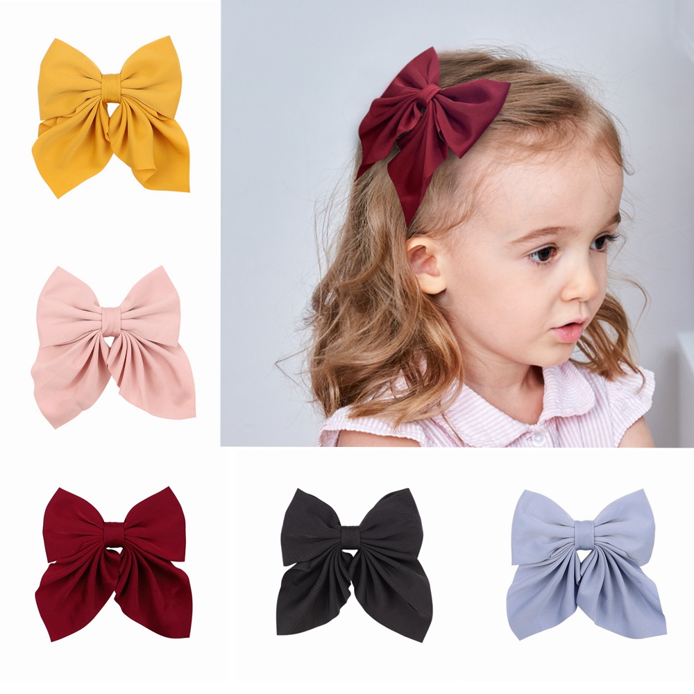1Piece Sweet Solid Color Big Bow Hair Clip For Kids Girls Elegant Bowknot  Barrettes Hairpins Boutique Headwear Hair Accessories | Shopee Singapore