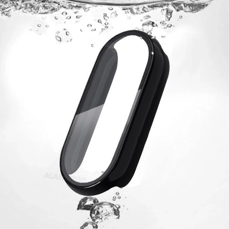 2 in1 Case+Film for Xiaomi Mi band 4 5 6 Screen Protector 9D Film Glass for Miband 6 5 Smart Watchband Full Protective Cover Case
