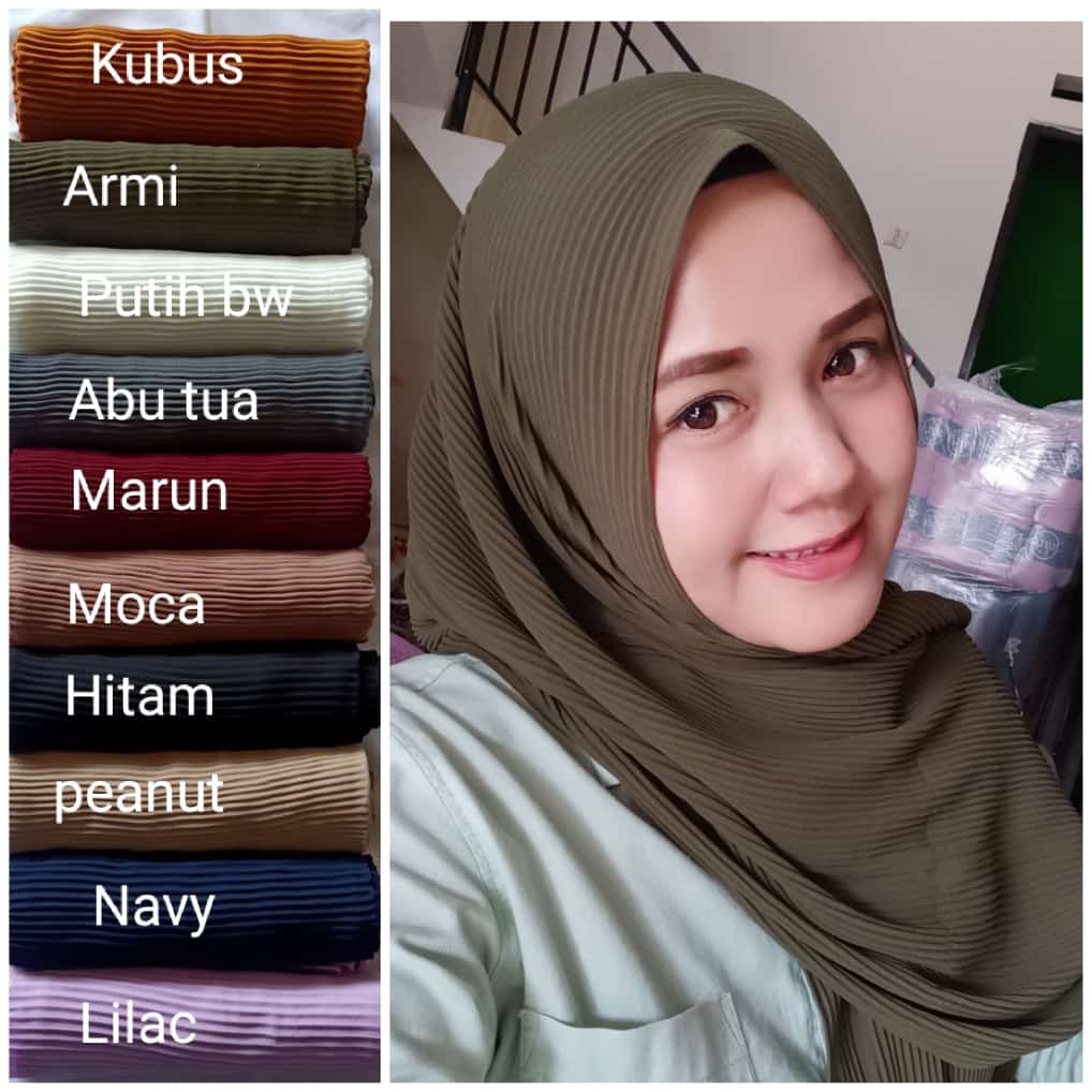 Pashmina Hijab Plisket Ceruty Baby Doll Full Lidi Hijab Size 175x75 Shopee Singapore