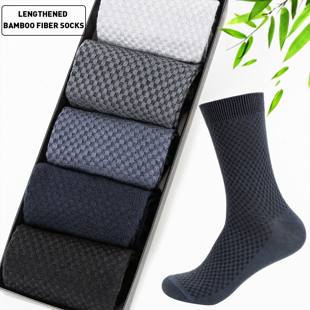 5/10 Pairs Mens Soft Bamboo Fiber Middle Stocking Socks Breathable Sport Socks 