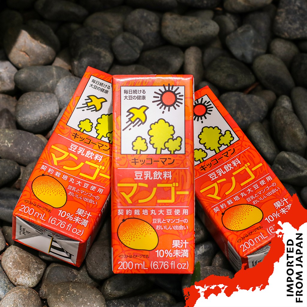 Kikkoman Mango Soy Milk (200ml) 6 packets Shopee Singapore